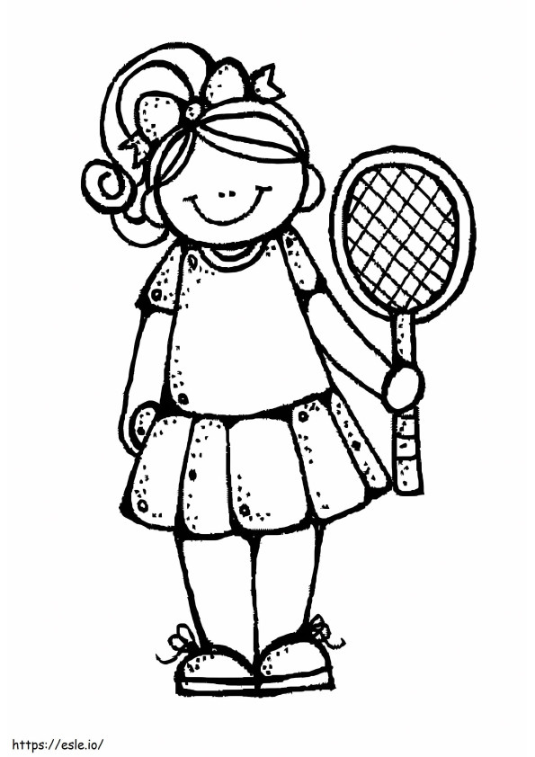 Coloriage Tennis Fille Melonheadz à imprimer dessin