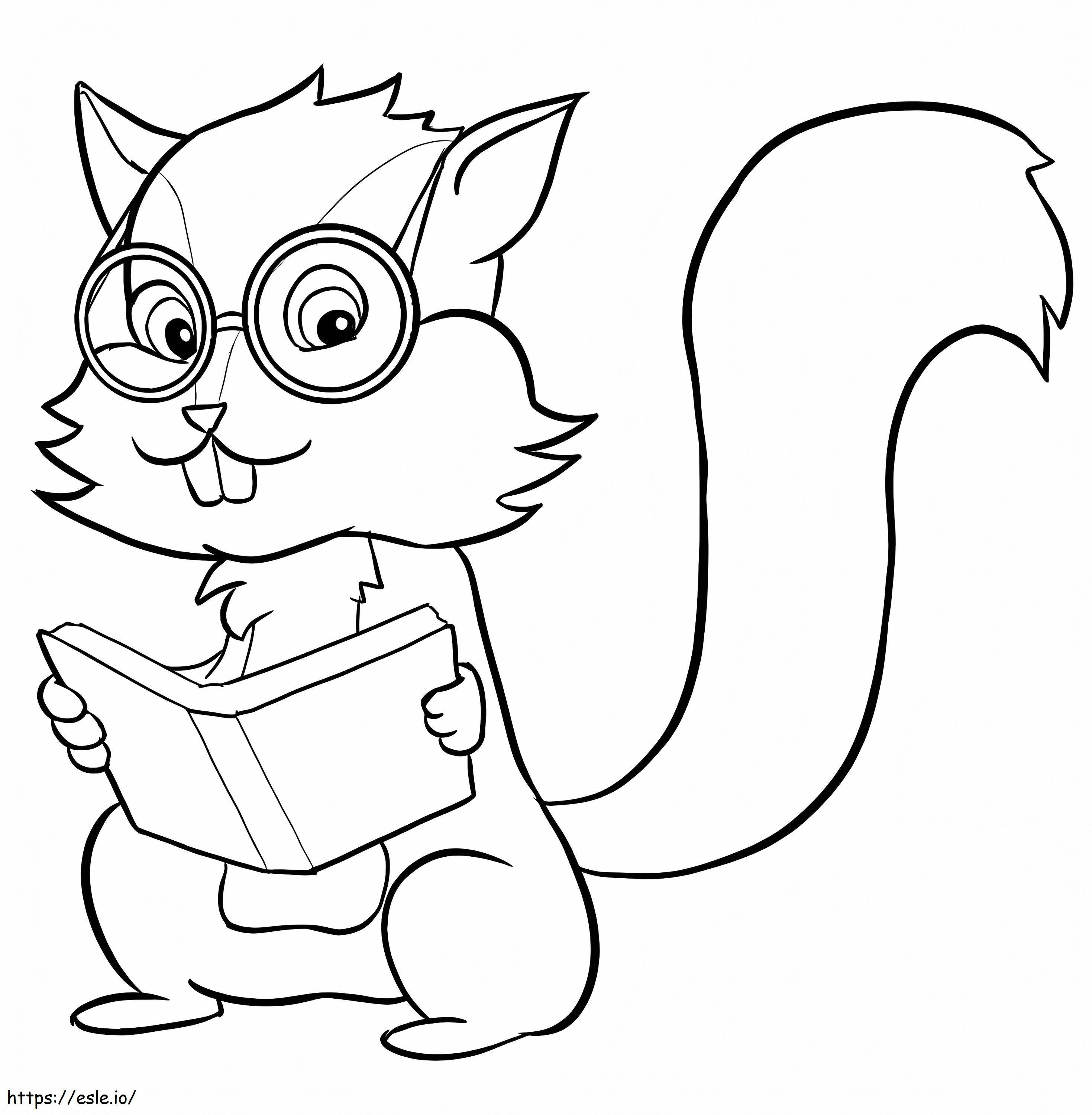 Chipmunk Reading Book coloring page