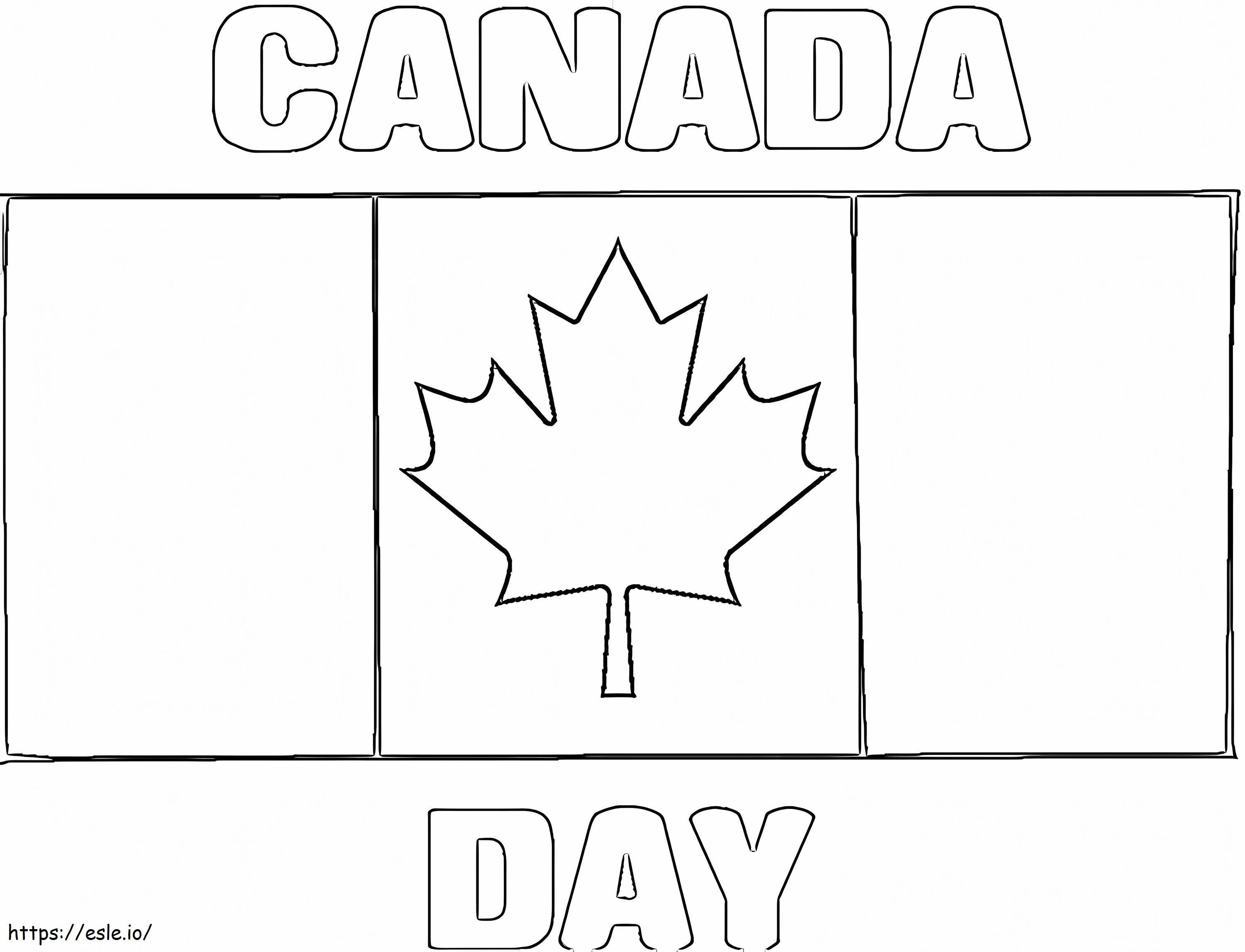 カナダデーの旗 ぬりえ - 塗り絵