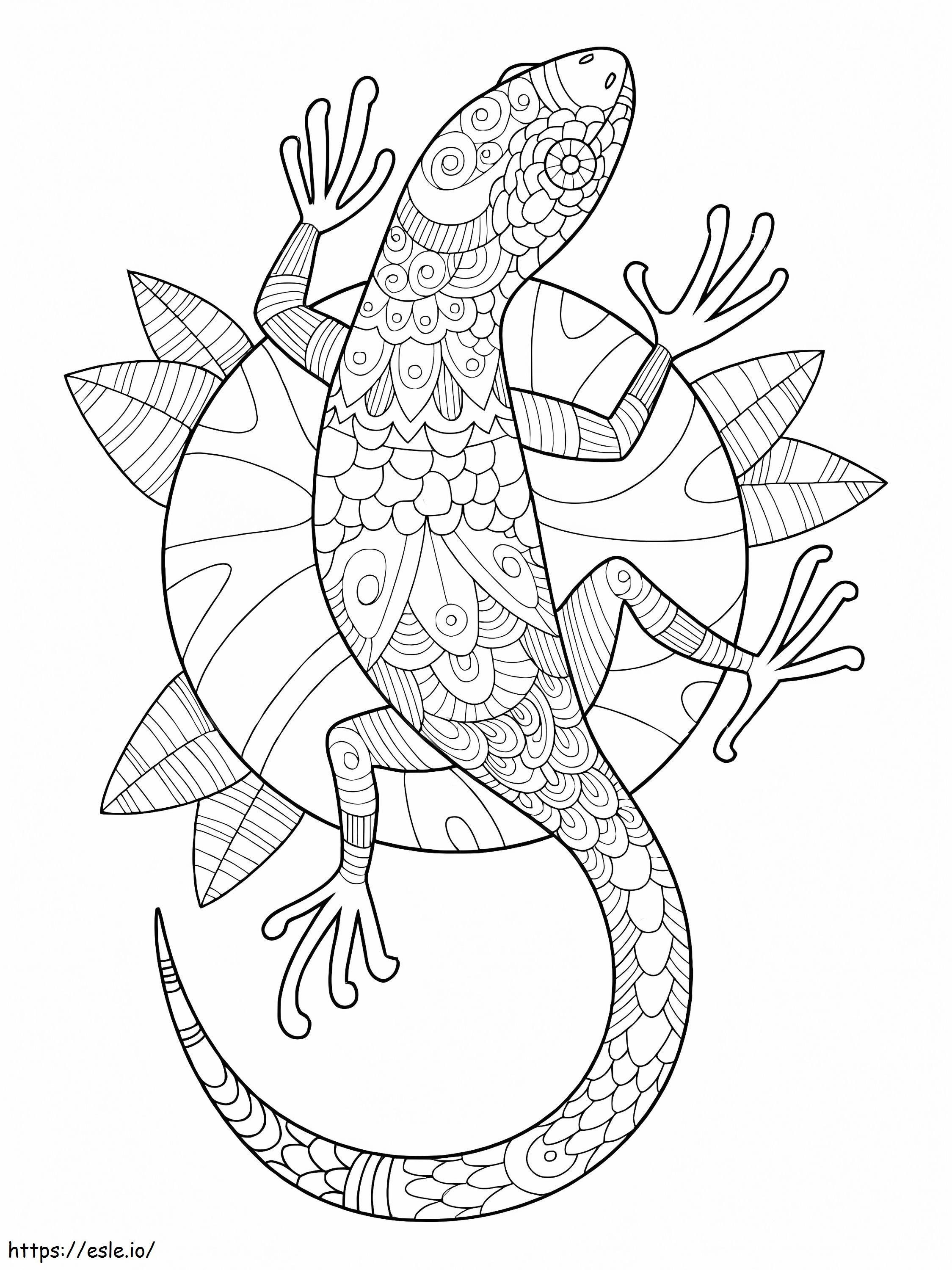Coloriage Gecko est pour les adultes à imprimer dessin
