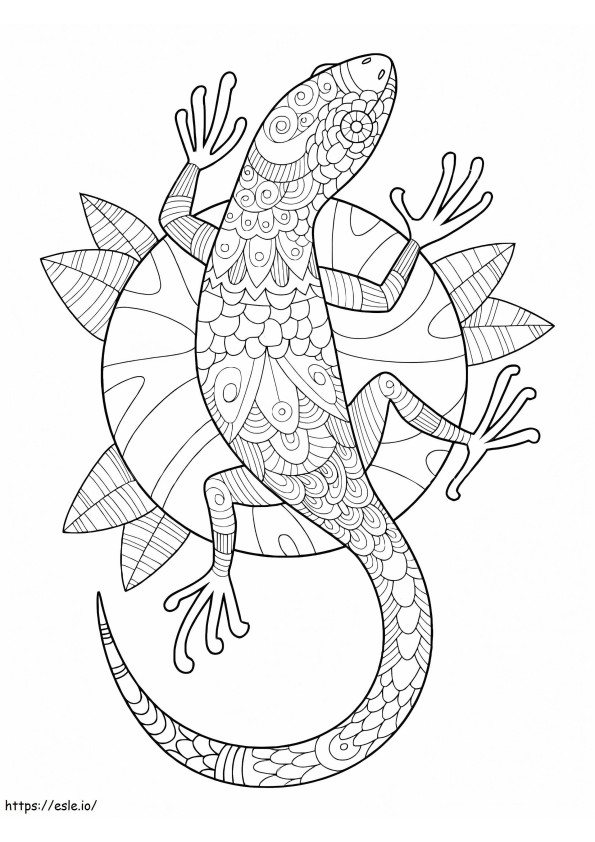 Coloriage Gecko est pour les adultes à imprimer dessin