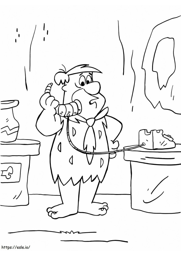 Fred Flintstone Calling coloring page