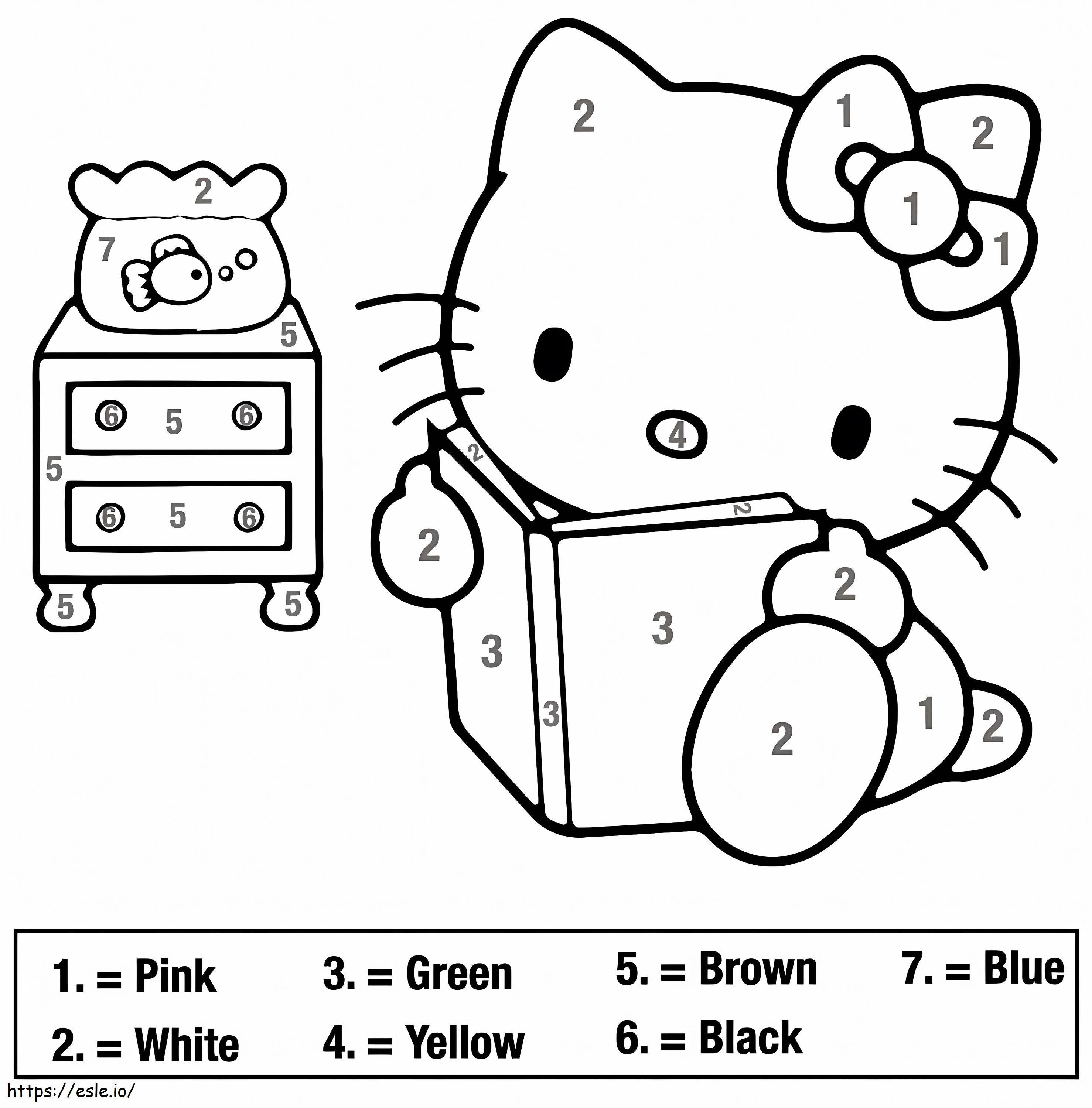 Gratuit Hello Kitty Colorează după număr de colorat