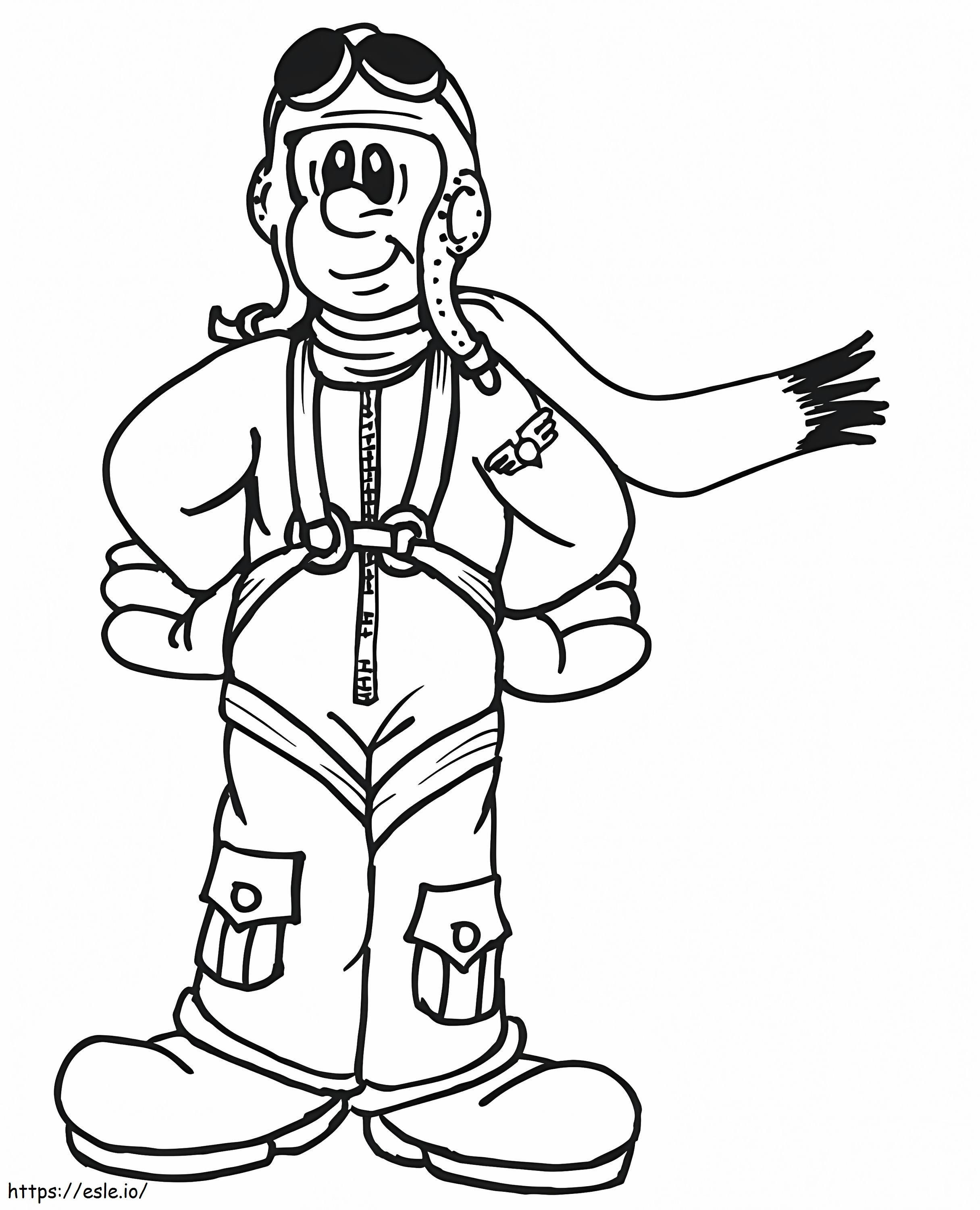 Pilot Is Smiling coloring page