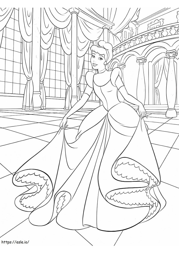 Beautiful Cinderella coloring page