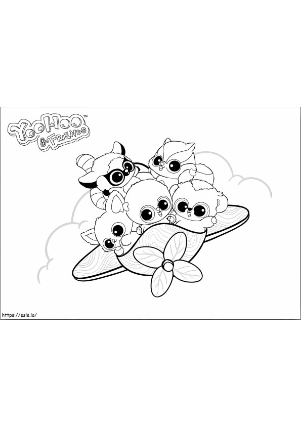 Coloriage YooHoo et ses amis dans l'avion à imprimer dessin