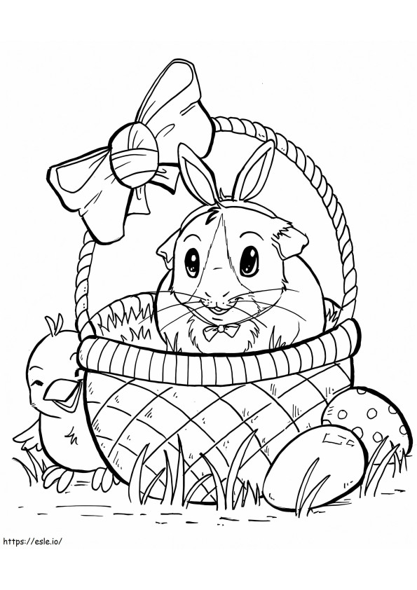 Easter Guinea Pig coloring page