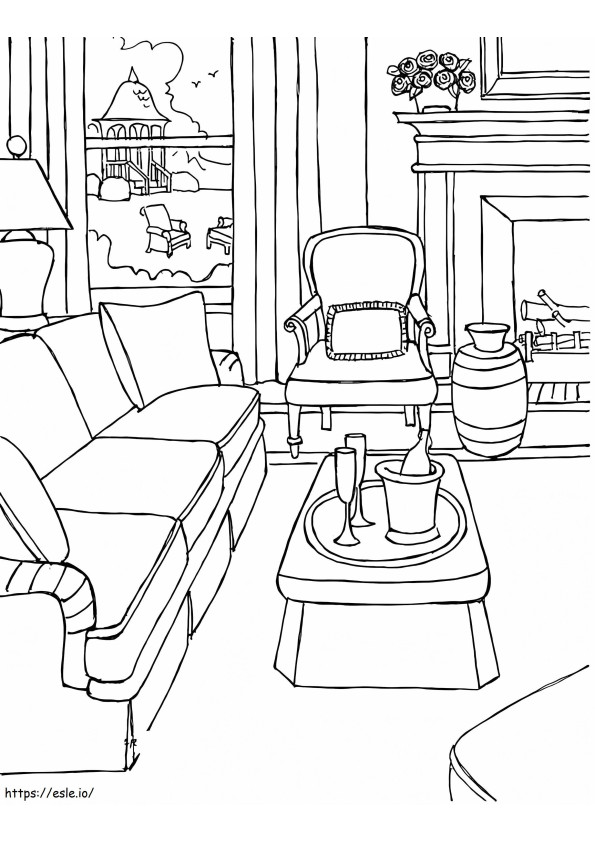 Living Room Free Photos coloring page