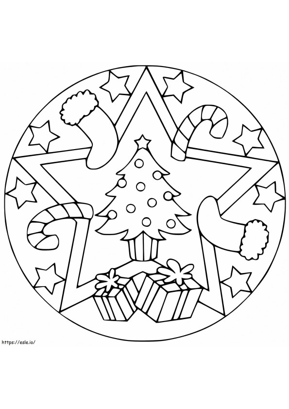 Mandala de Natal 11 para colorir