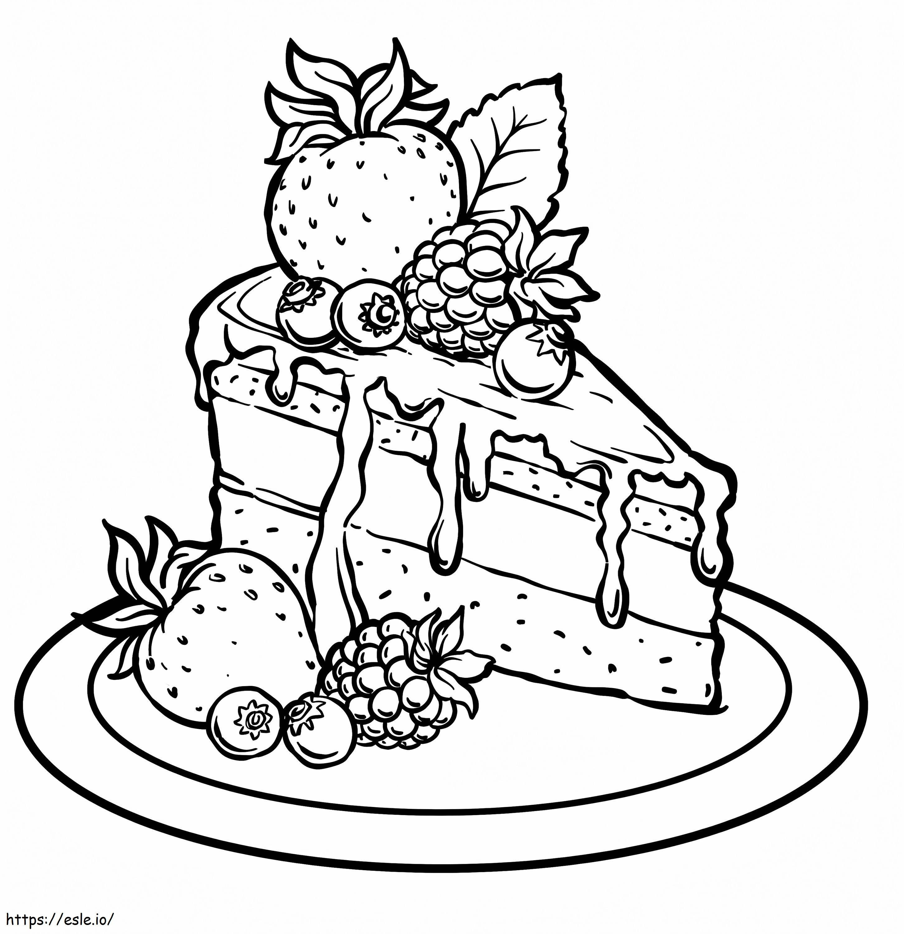 Fruits Cake coloring page