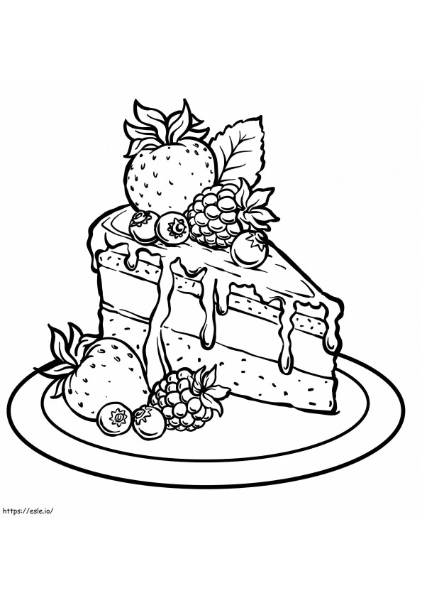 Coloriage Gâteau Aux Fruits à imprimer dessin