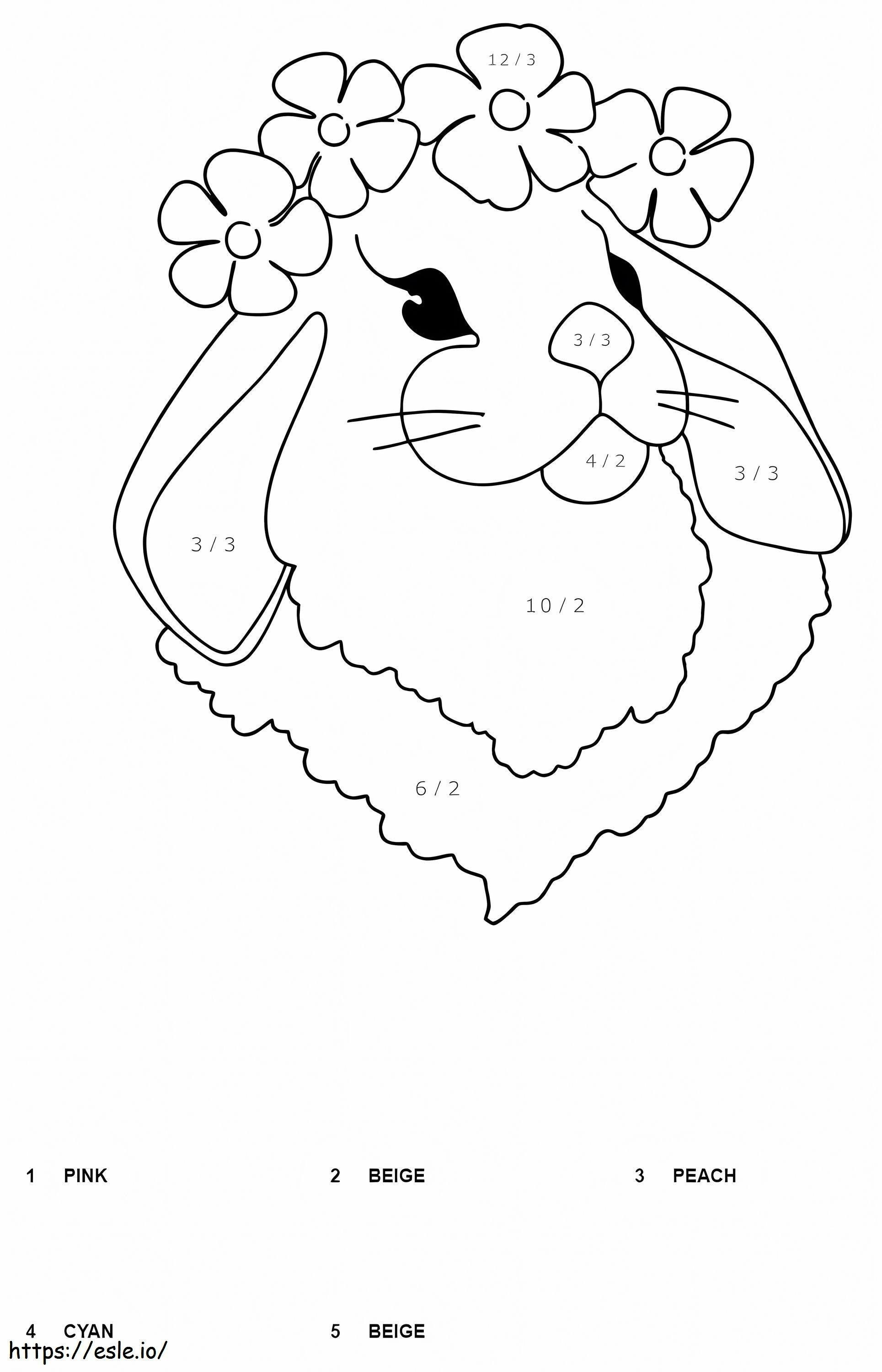 Hare Division Color By Number coloring page