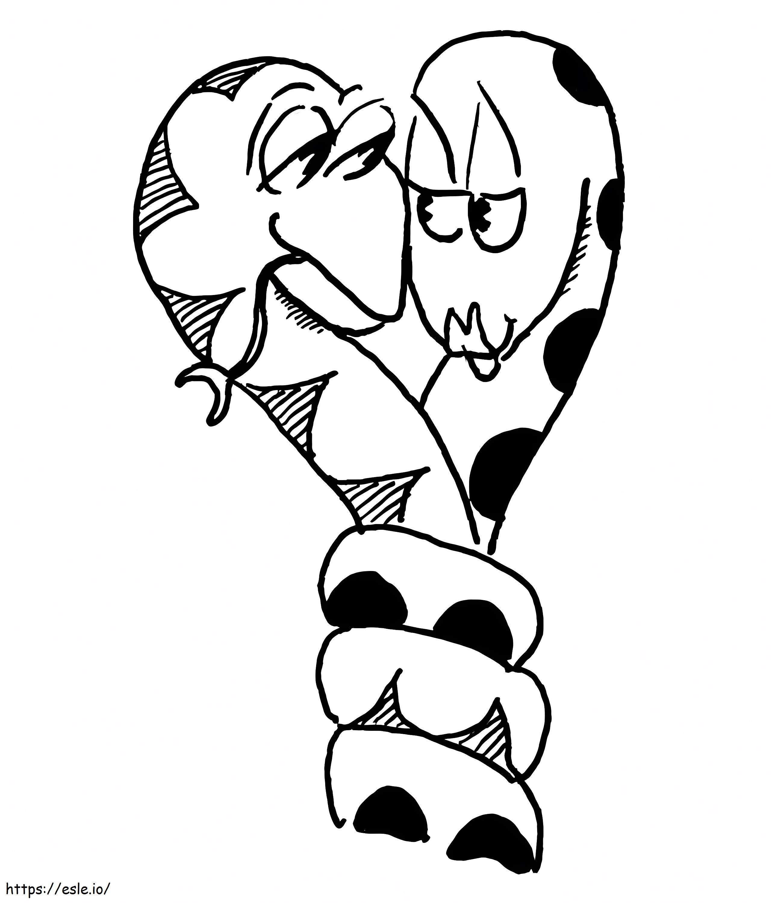 Couple Snake coloring page