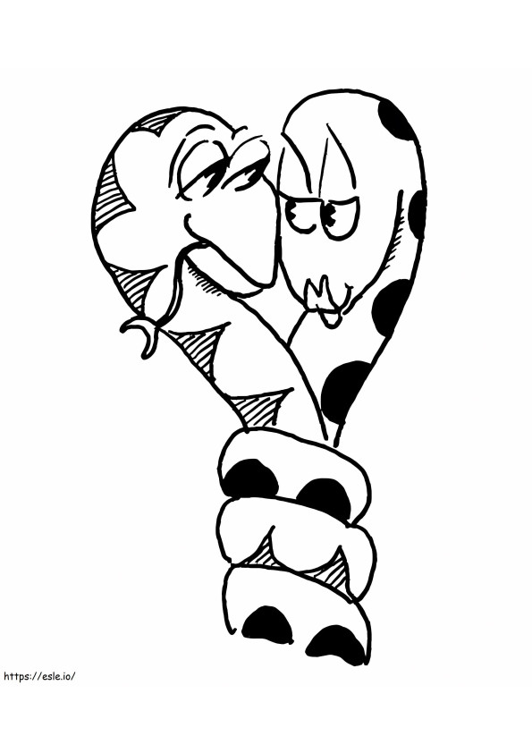 Couple Snake coloring page