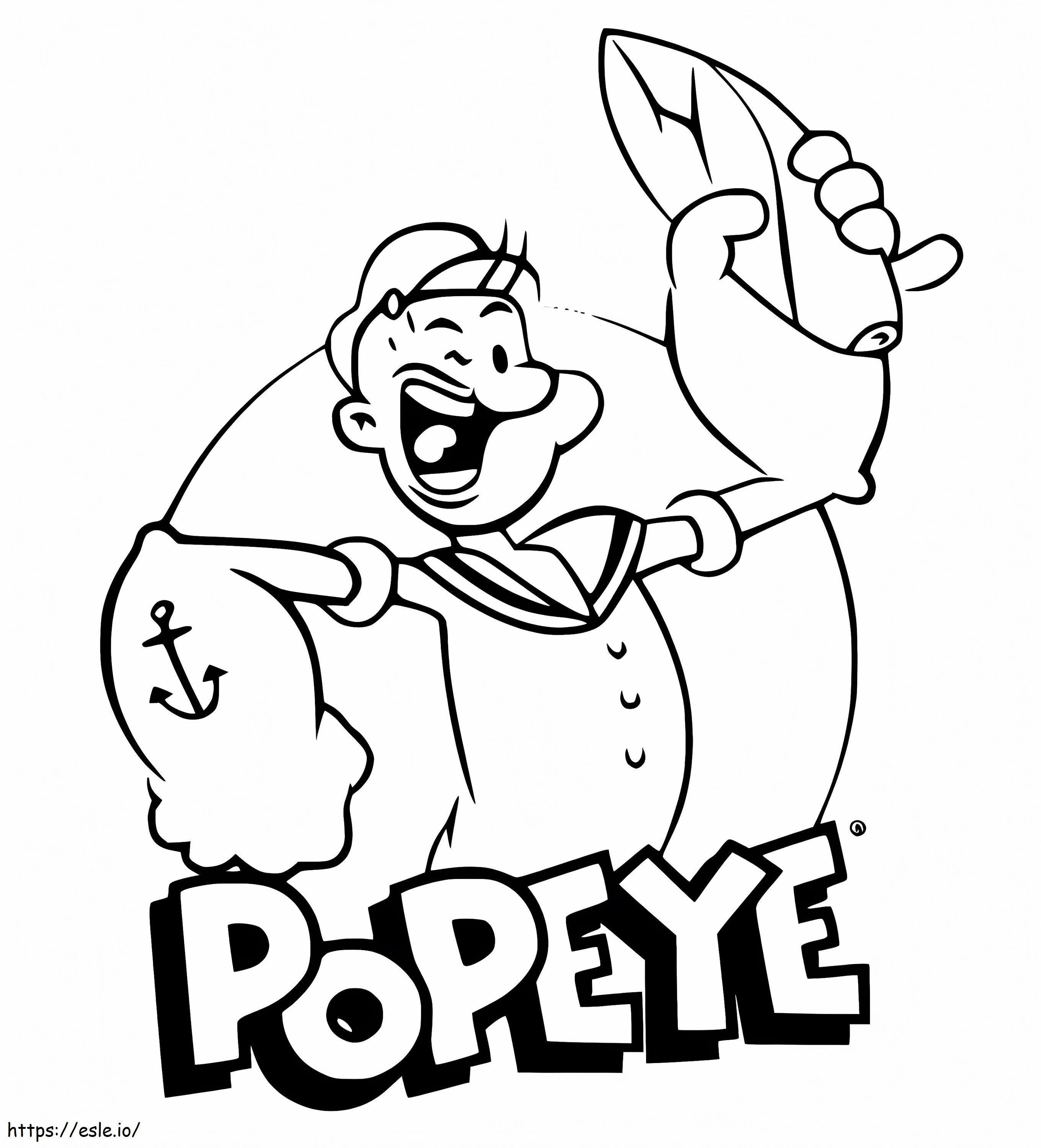 Coloriage Popeye qui rit à imprimer dessin