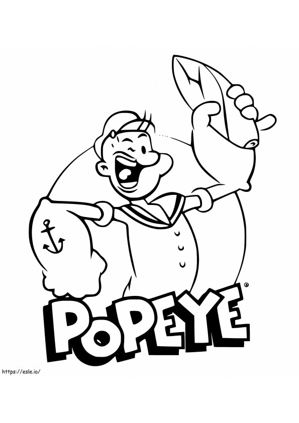 Popeye lacht kleurplaat