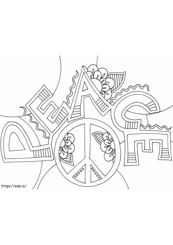 Illustration Peace coloring page