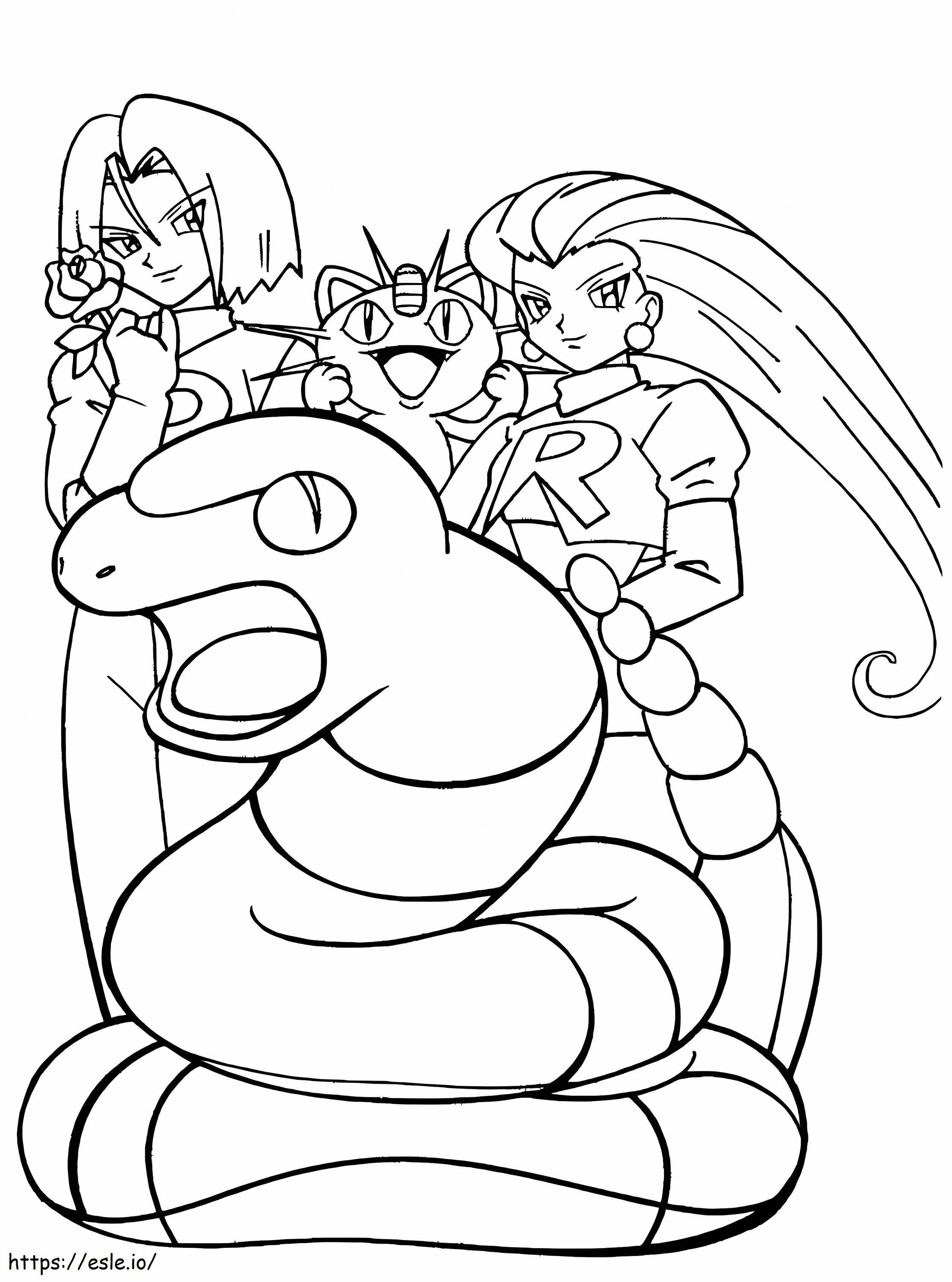 Pokémon Equipo Rocket para colorear