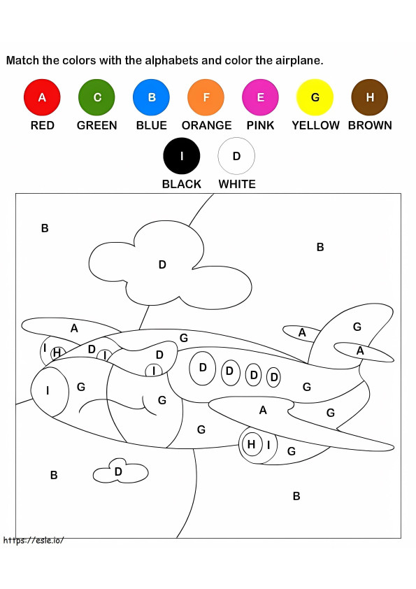 Colore dell'aeroplano per lettere da colorare