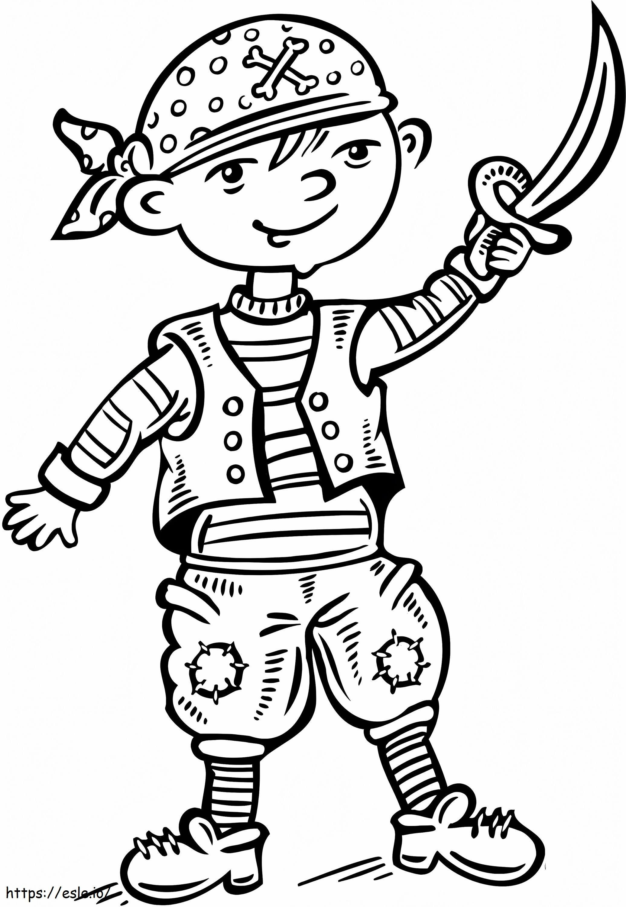 Coloriage Enfant déguisé en pirate 707X1024 à imprimer dessin