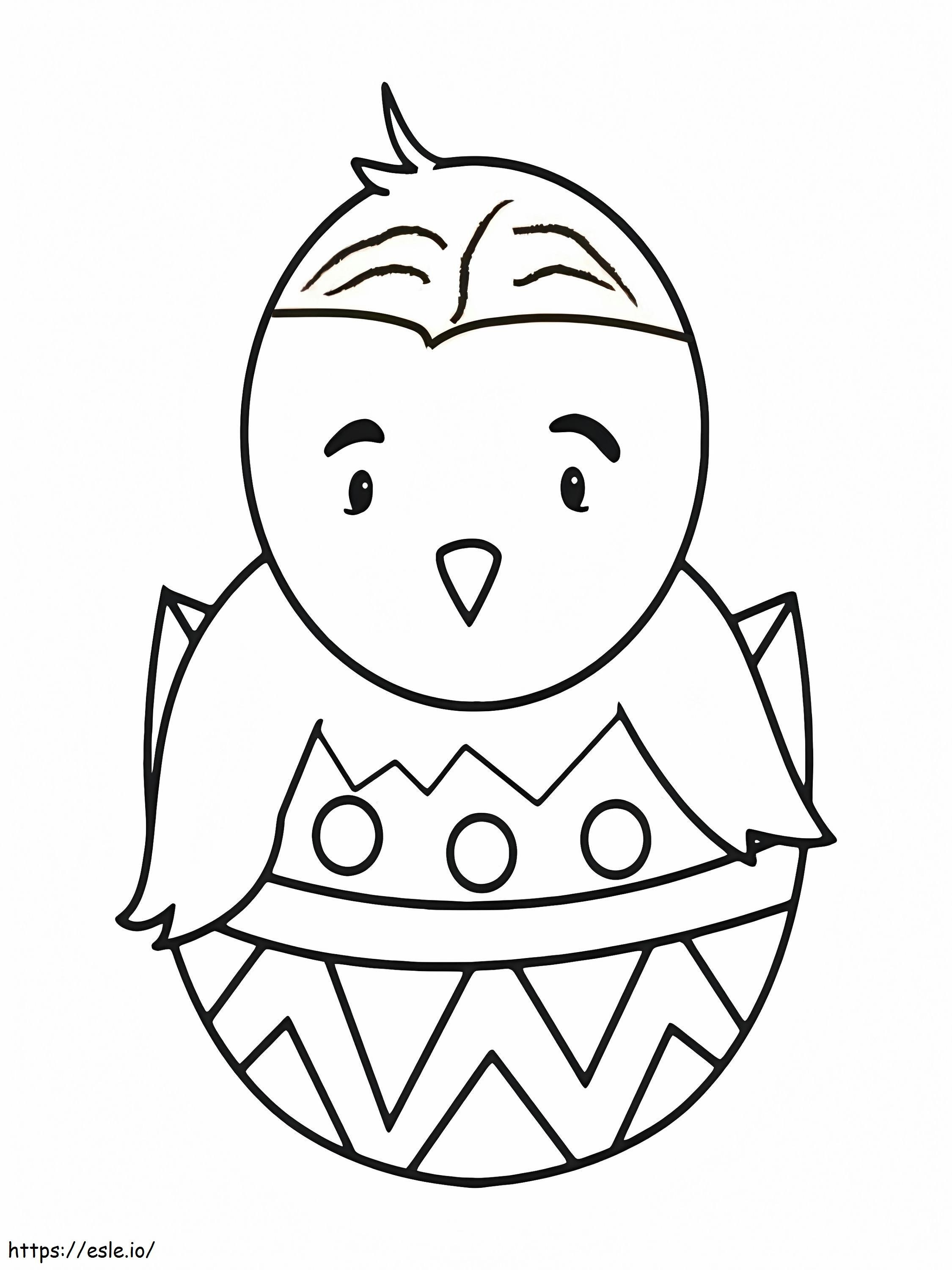 Easter Egg With Chick coloring page