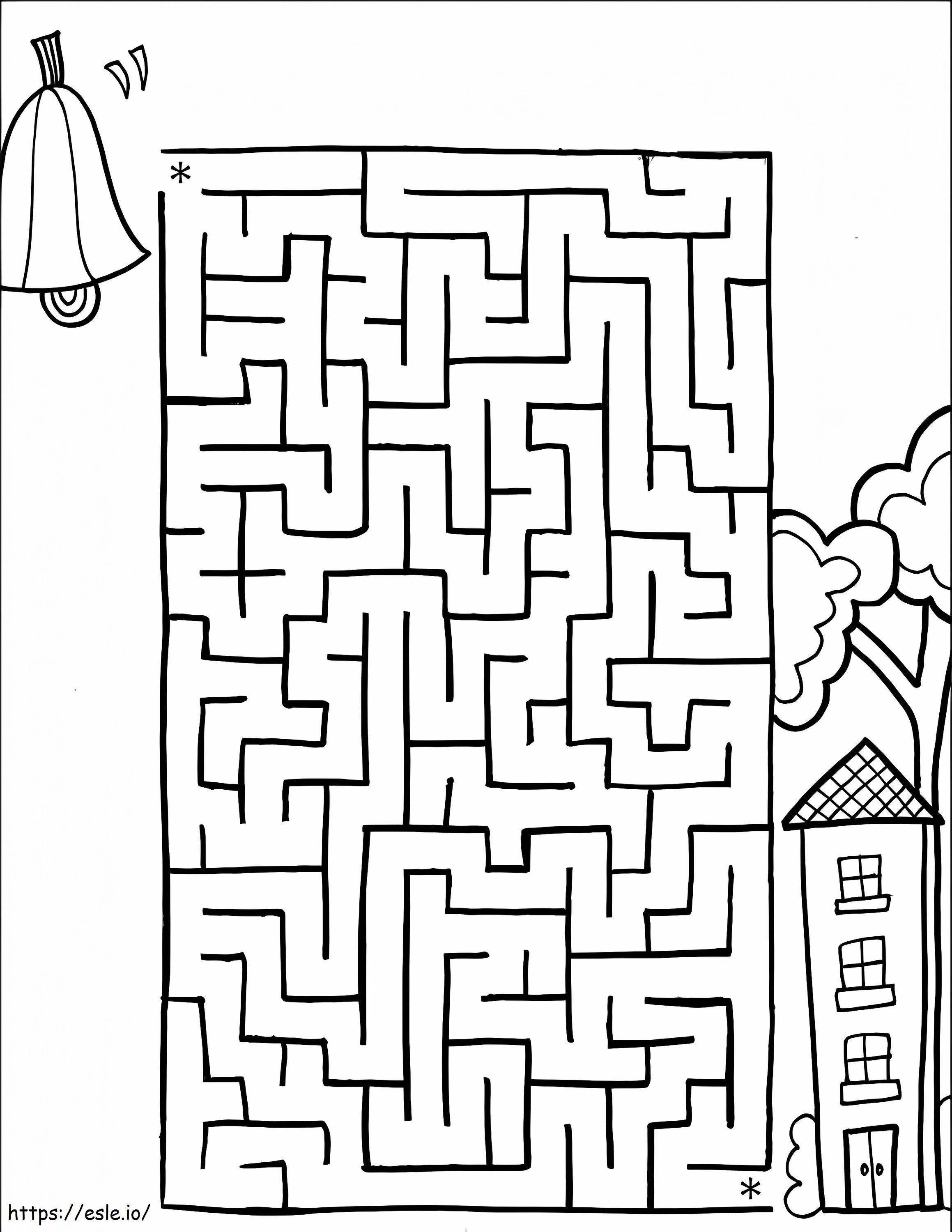 School Maze coloring page