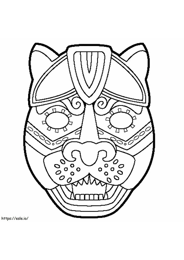 Jaguar Mask coloring page