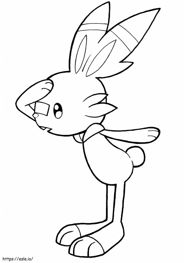 Printable Scorbunny Pokemon coloring page