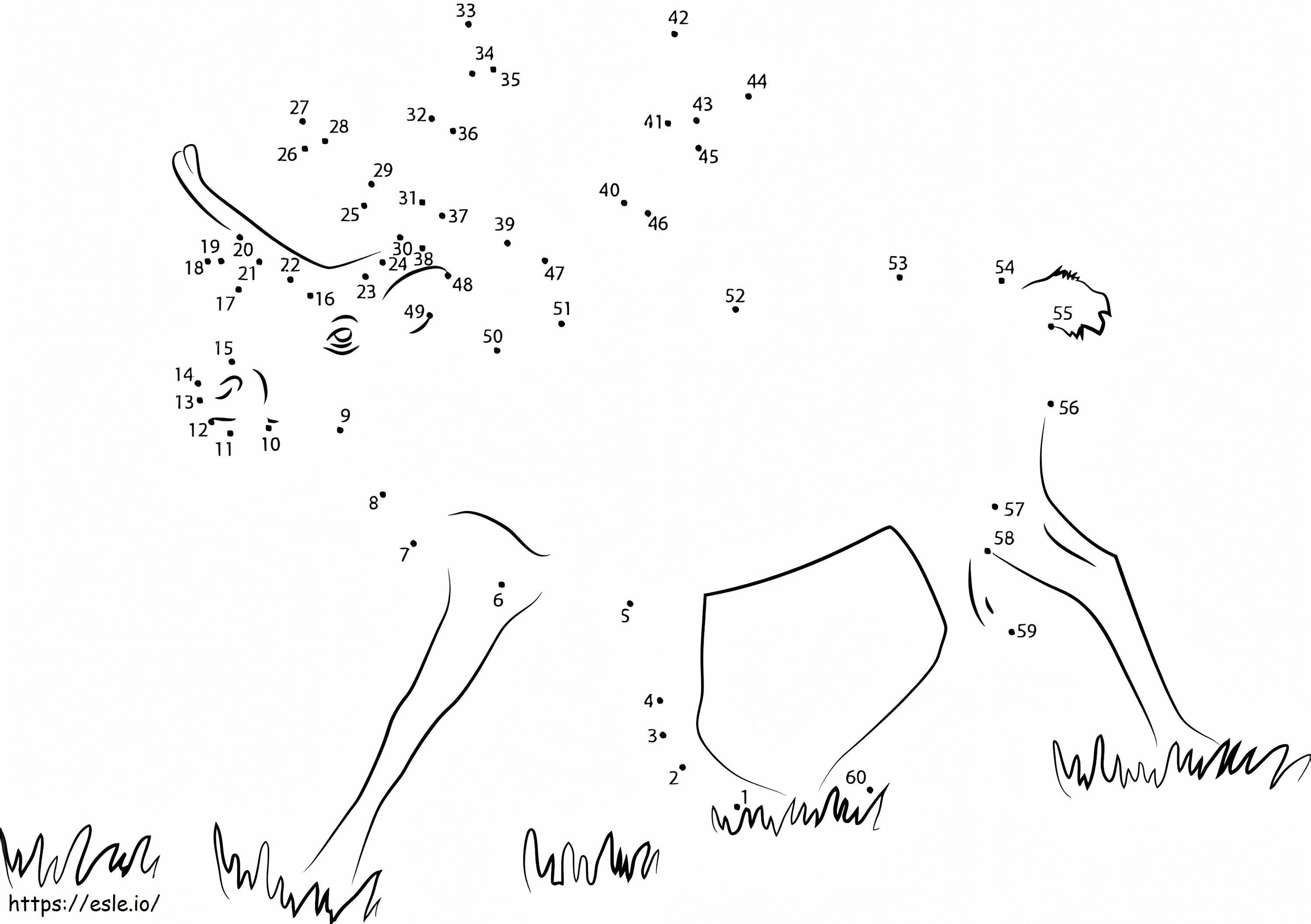 Coloriage Courir des rennes point à point à imprimer dessin