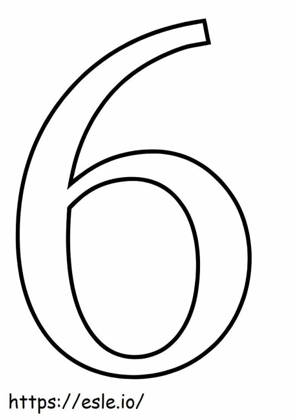 Big Number Six coloring page