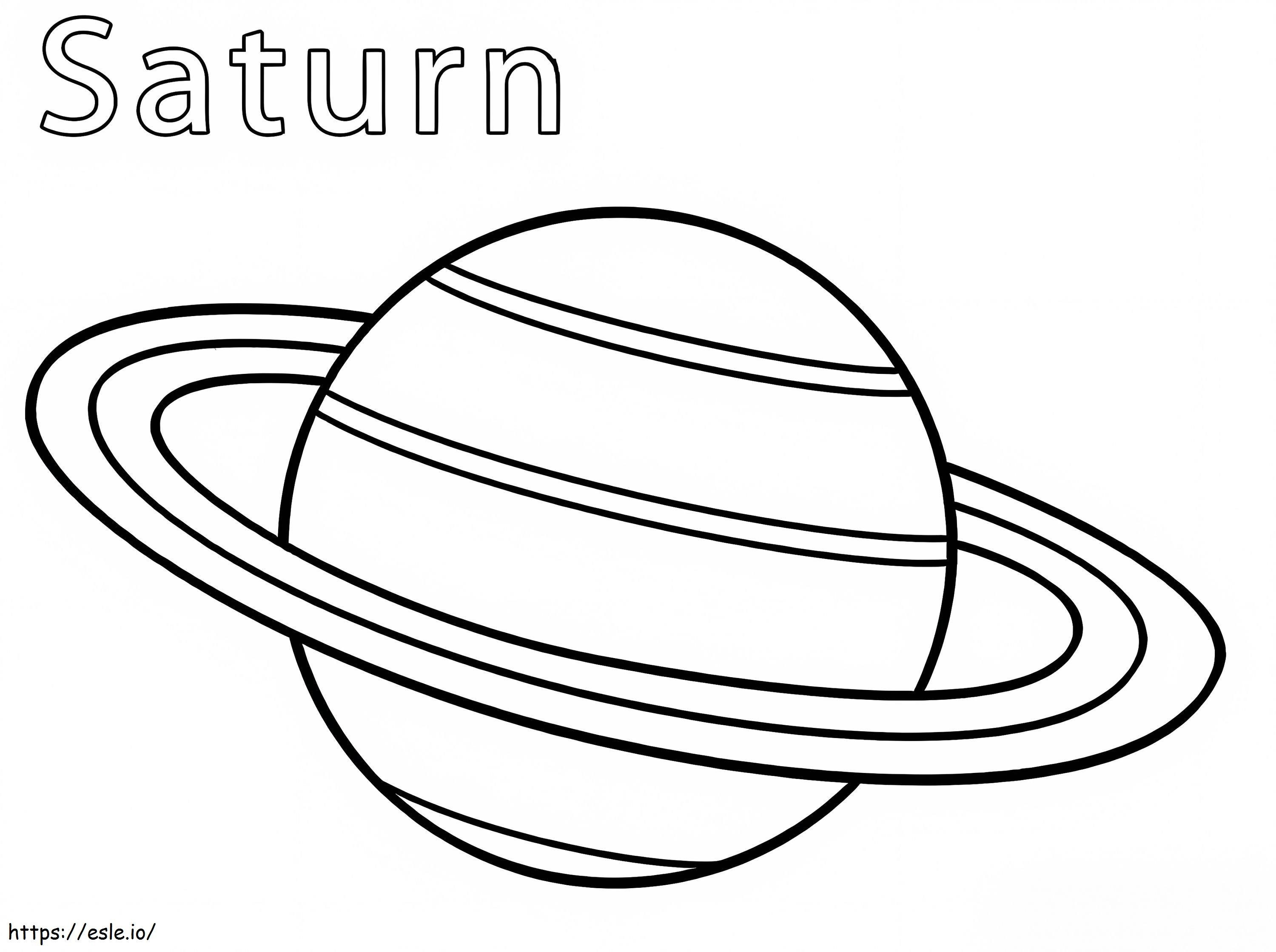 Planeta Saturno 2 para colorear
