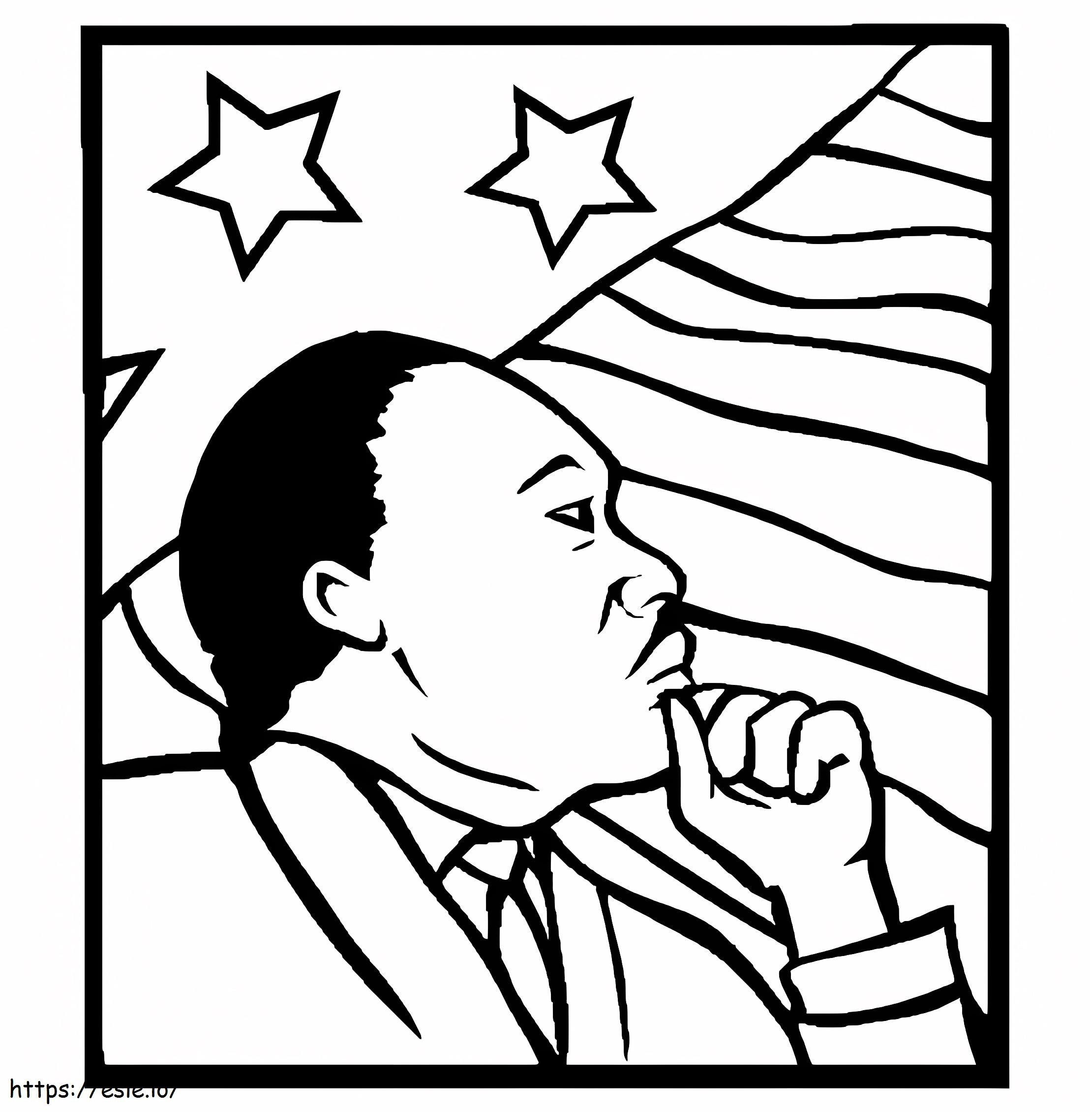 マーティン・ルーサー・キング・ジュニア 1 ぬりえ - 塗り絵