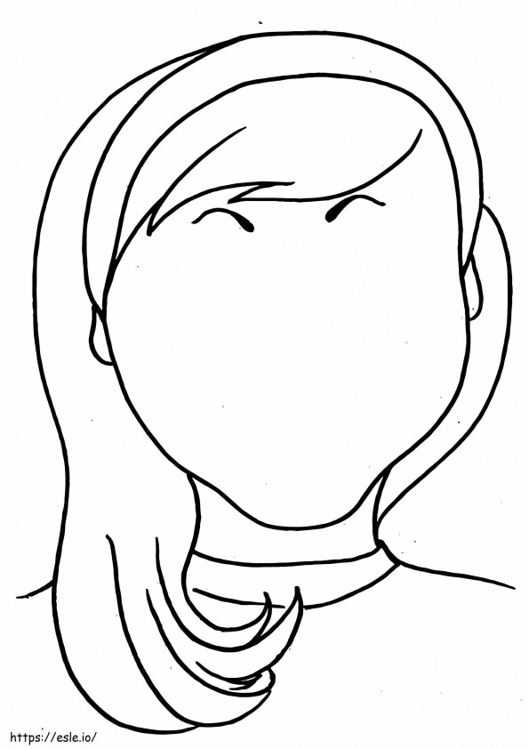 Teenage Girl Blank Face coloring page