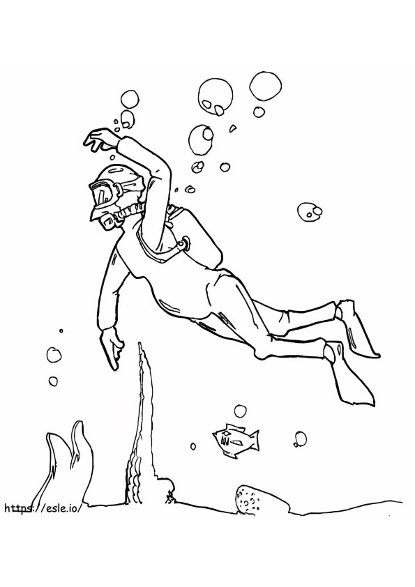 Free Printable Scuba Diving coloring page