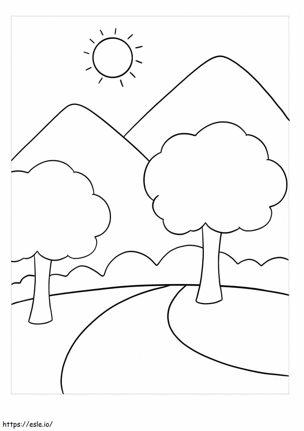 Easy Landscapes coloring page