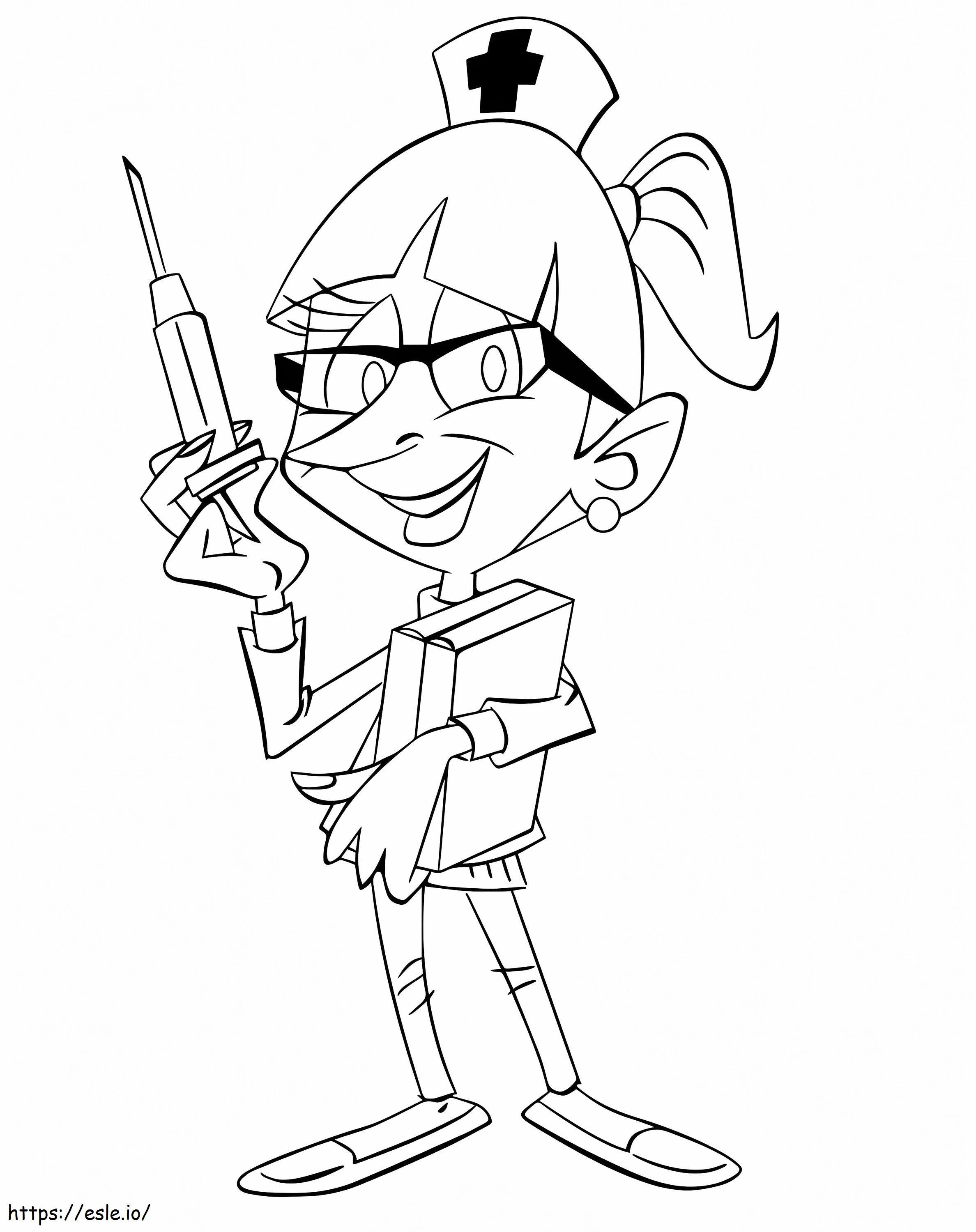 Nurse With Needle coloring page