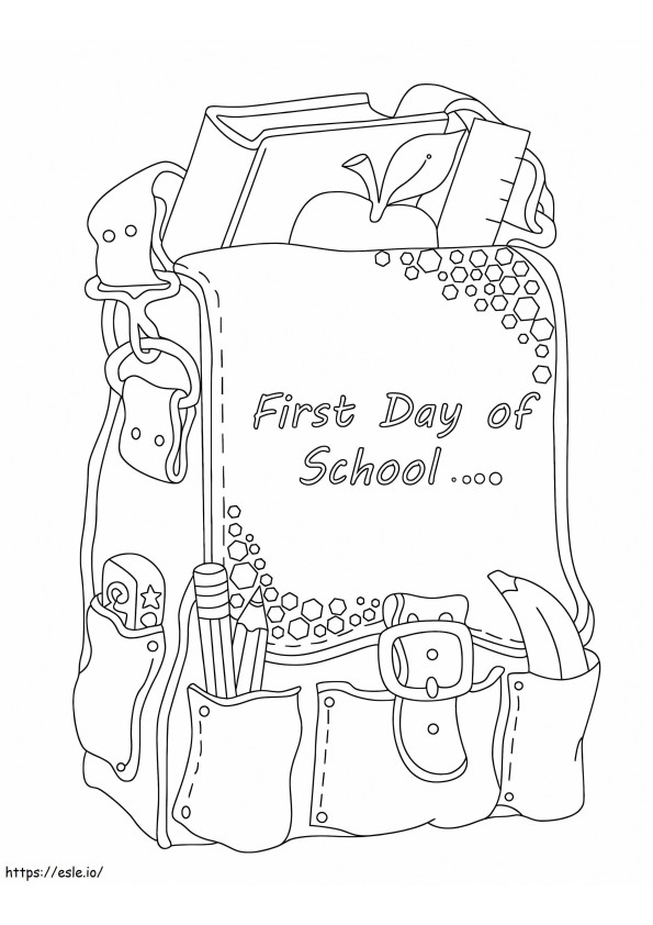 First Day Of School To Print coloring page