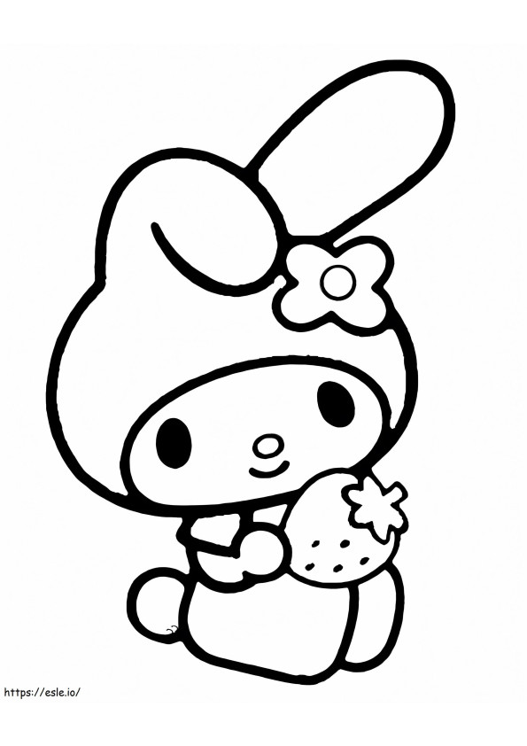 My Melody With Strawberry coloring page