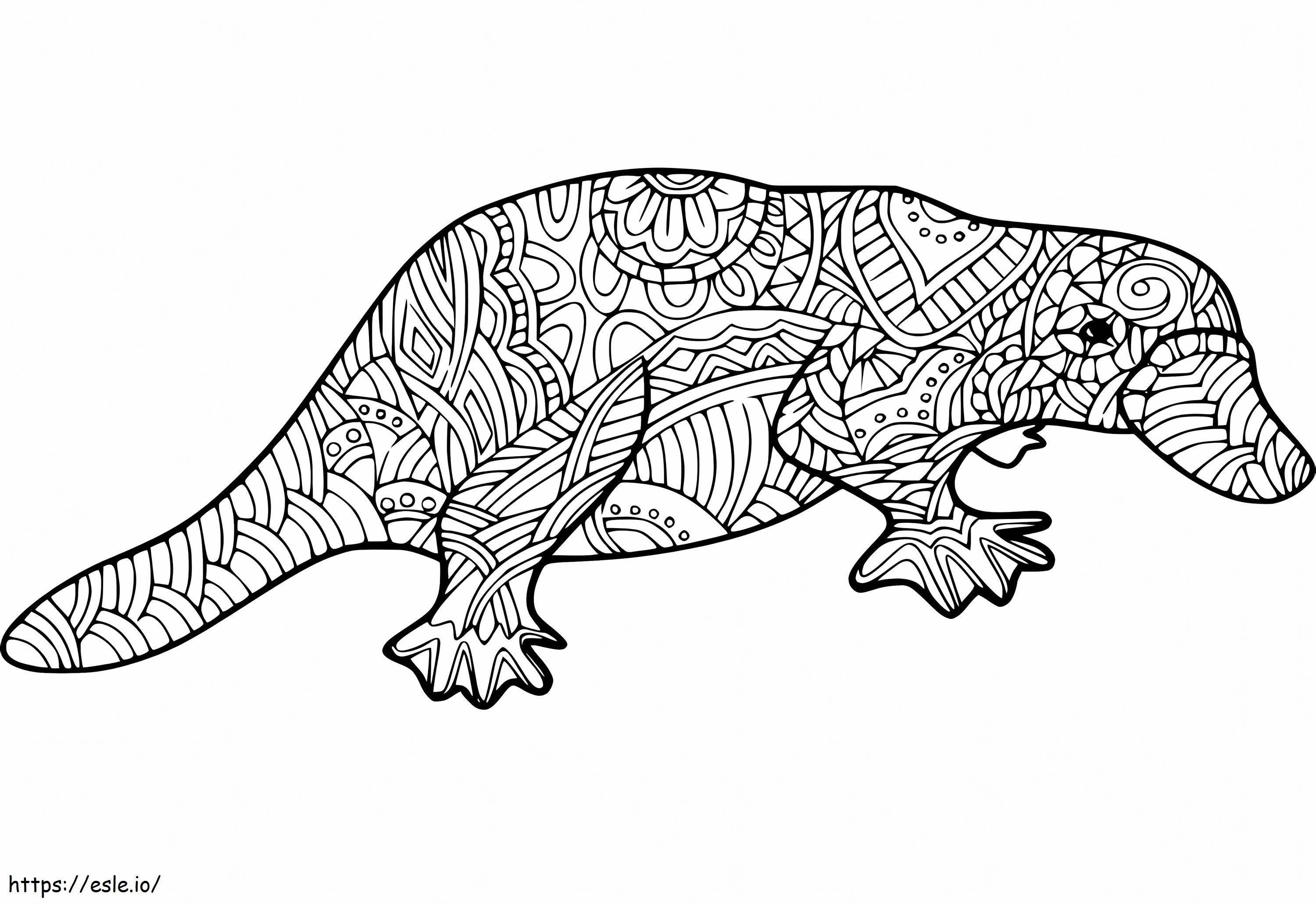 Platypus Zentangle coloring page