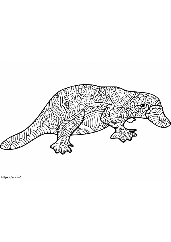 Platypus Zentangle coloring page