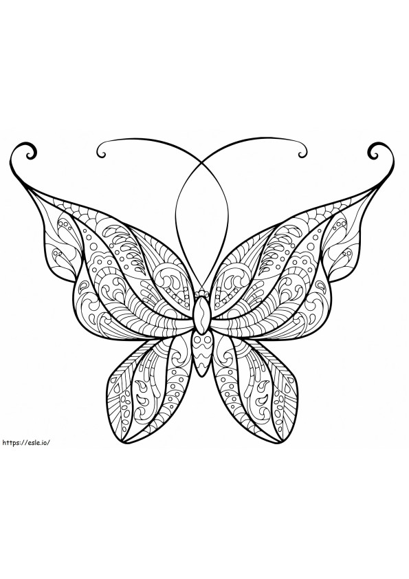 Volwassen vlinder mooie patronen 4 kleurplaat