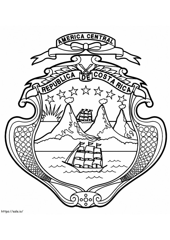 Coat Of Arms Of Costa Rica coloring page