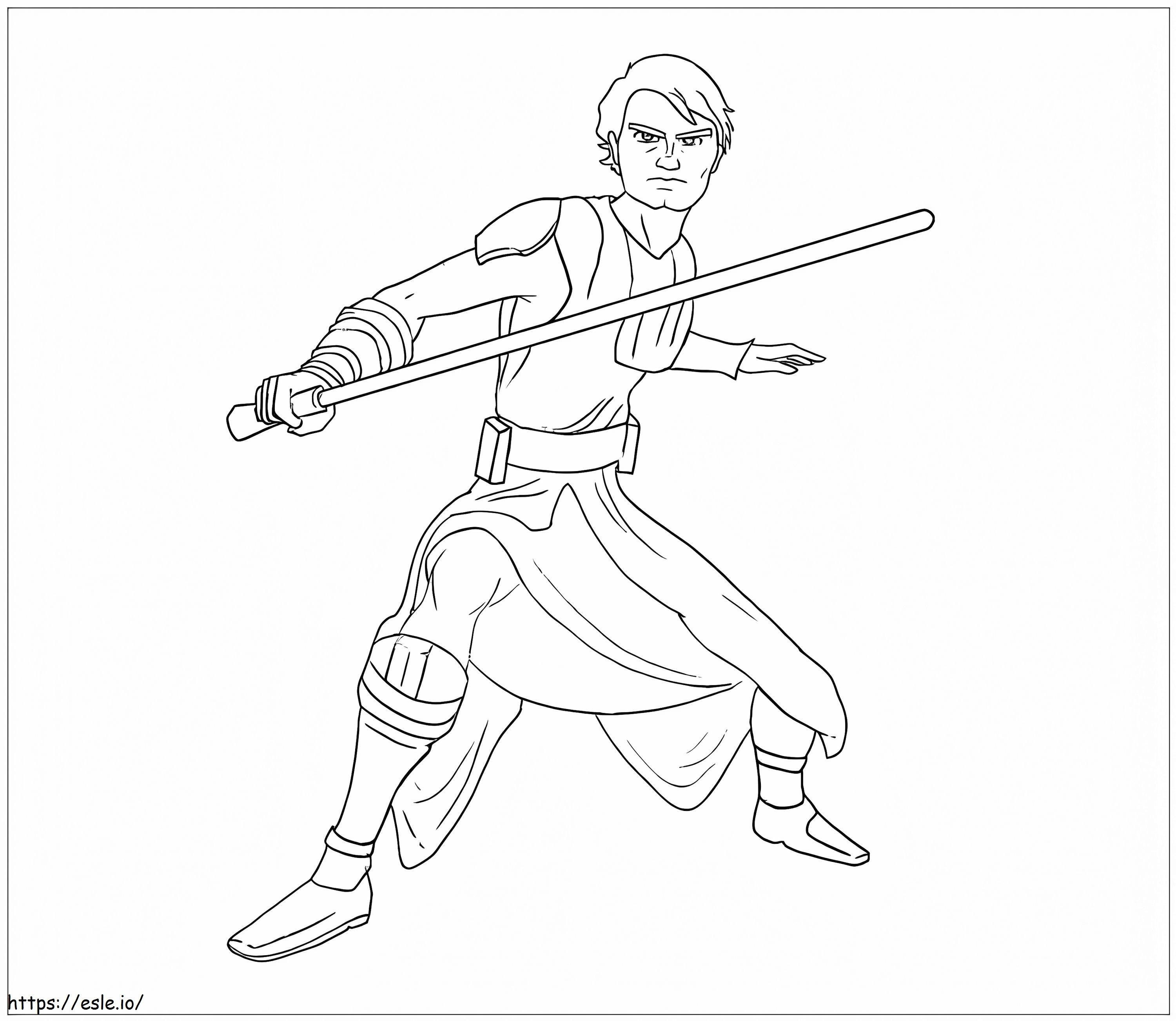 Desenho animado Luke Skywalker para colorir