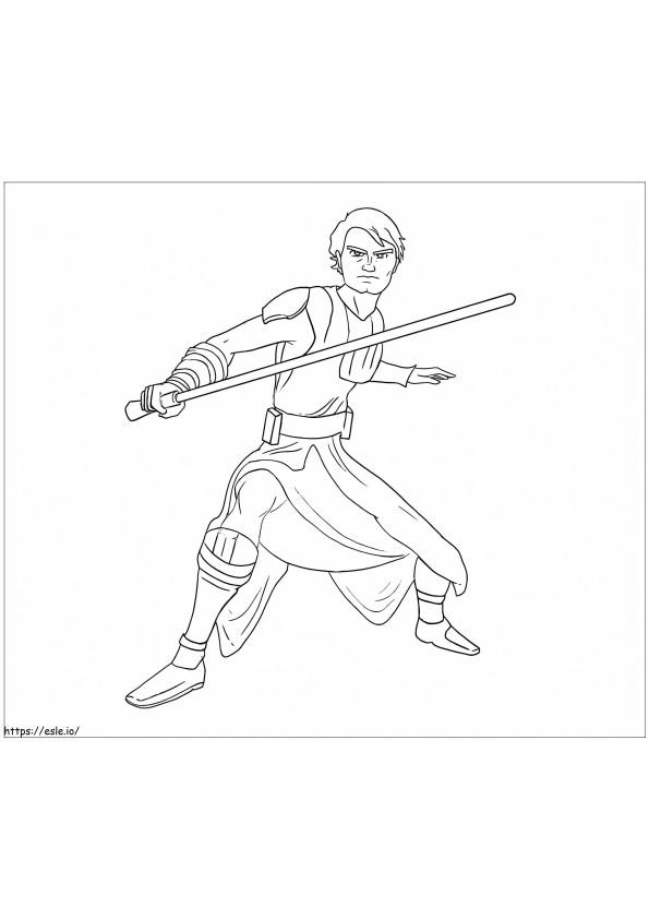 Coloriage Dessin animé Luke Skywalker à imprimer dessin