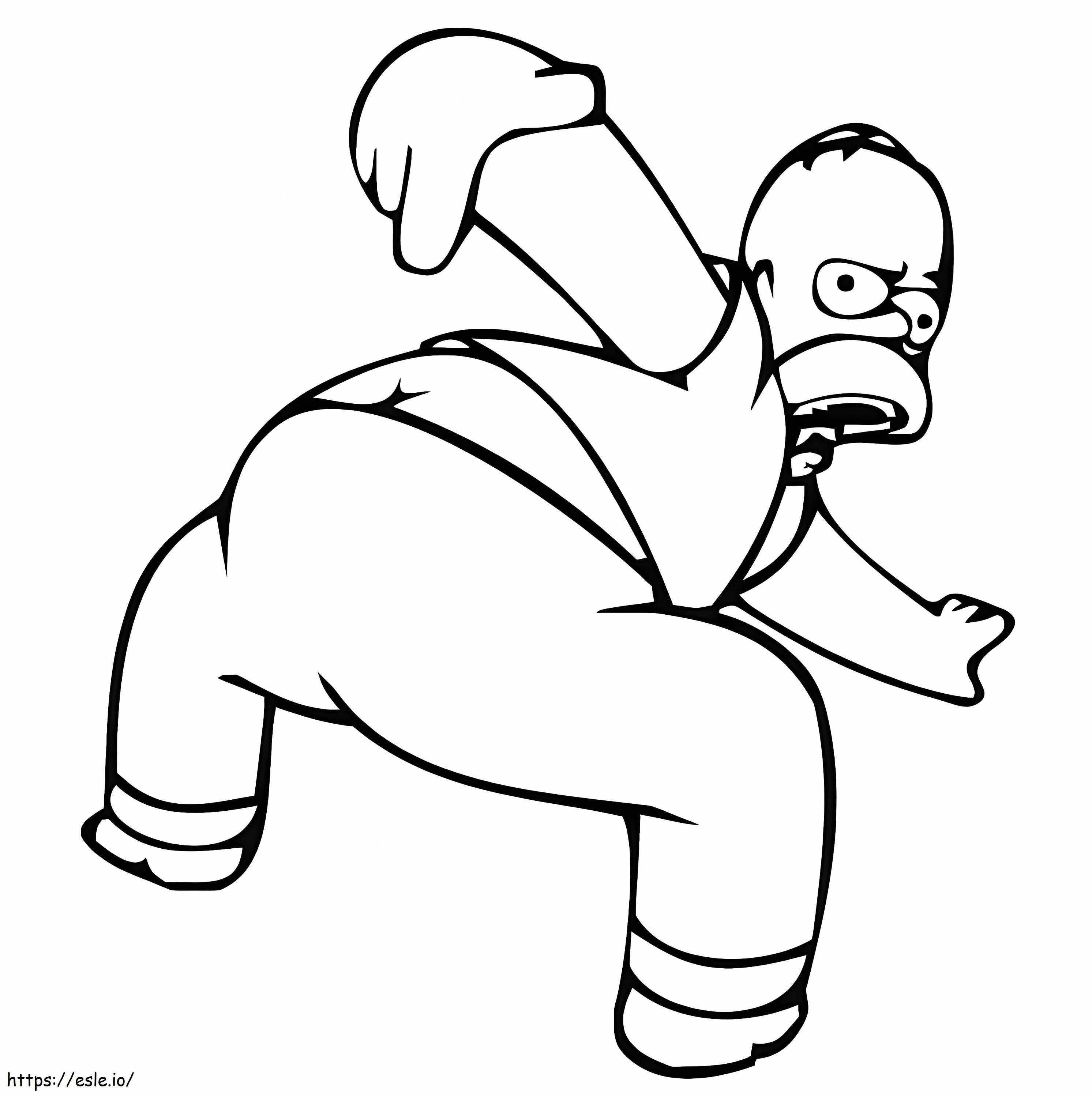 Coloriage Drôle Homer Simpson 2 à imprimer dessin
