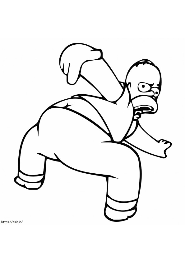 Coloriage Drôle Homer Simpson 2 à imprimer dessin