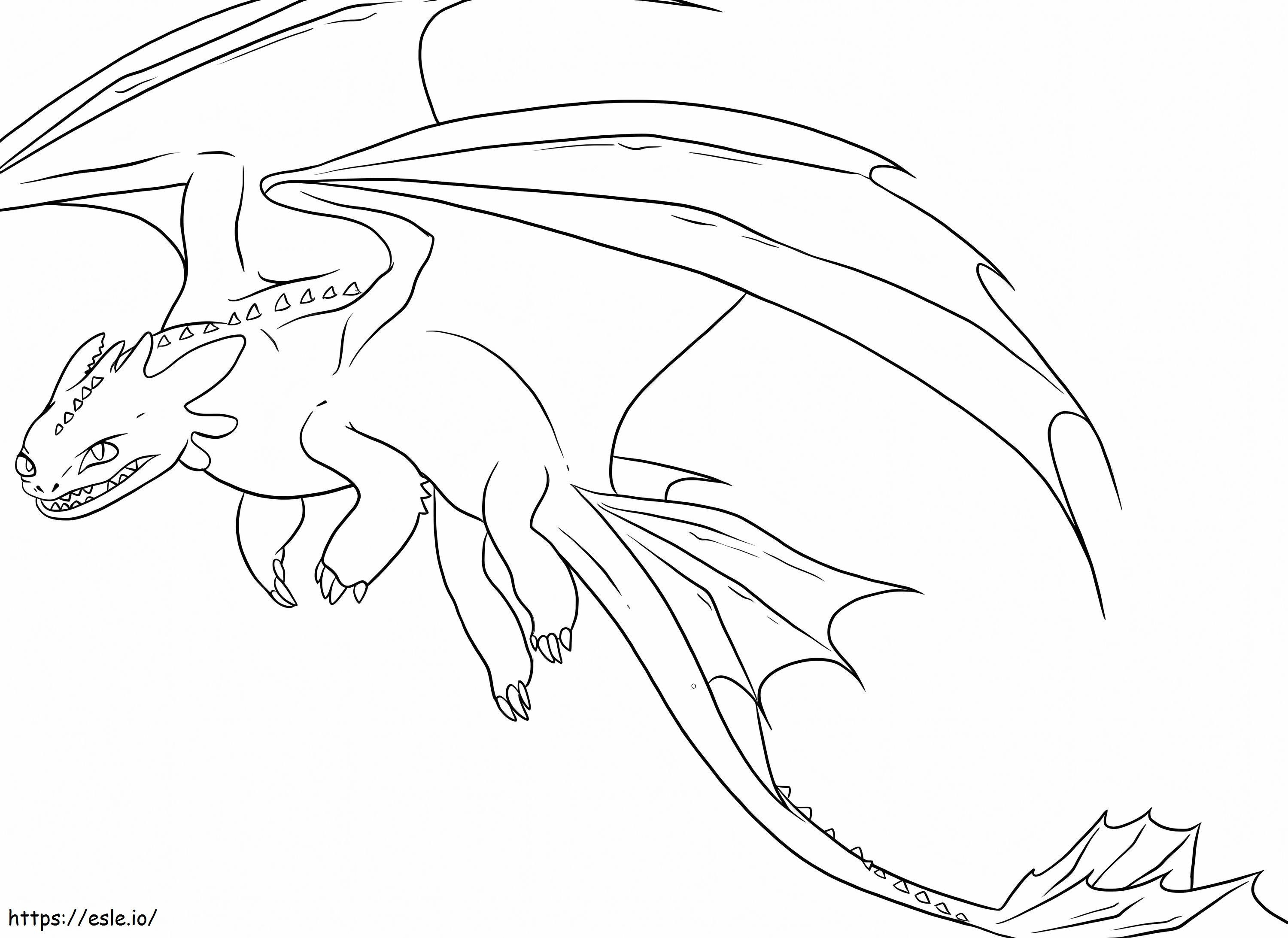 Desen animat Dragon Zburător de colorat