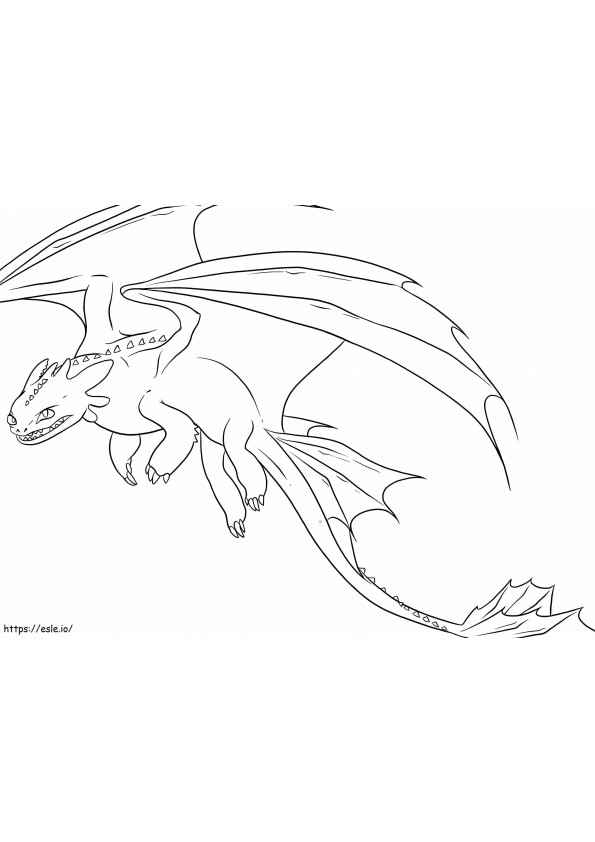 Sarjakuva Dragon Flying värityskuva