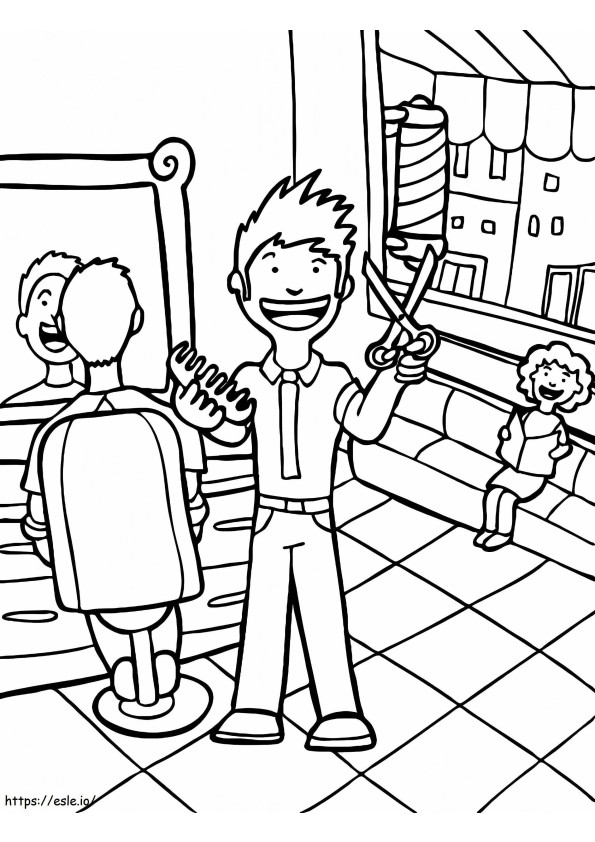 Printable Barber coloring page