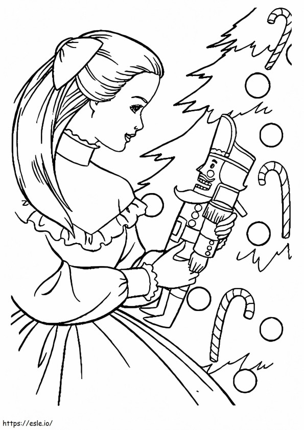 Girl With Nutcracker coloring page